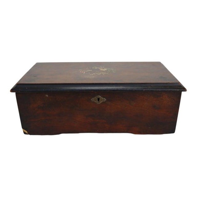 Wood Antique Swiss Inlaid & Ebonized 10-Tune Music Box C1890 For Sale - Image 7 of 14