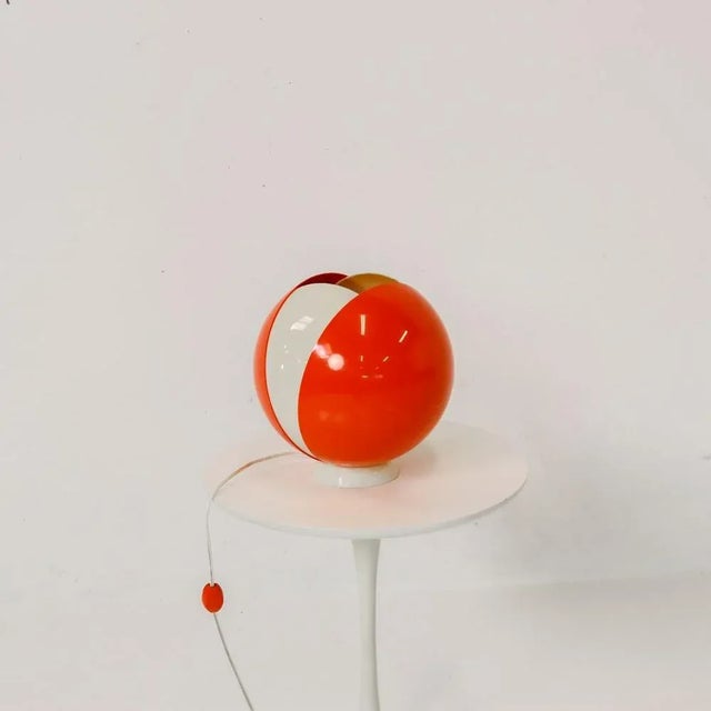 Space Age Tulip Table Lamp in Orange For Sale - Image 5 of 9