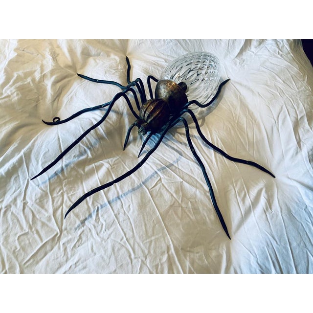 Mid-Century Italian Modern Metal and Glass Spider Wall Lamp, 1950s For Sale - Image 11 of 18