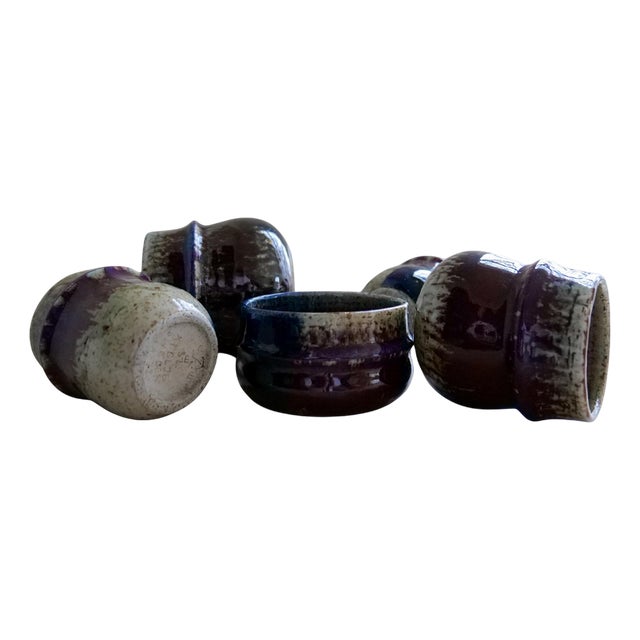 Mid-Century Modern Stoneware Pieces by Sylvia Leuchovius for Rörstrand, 1970s, Set of 5 For Sale