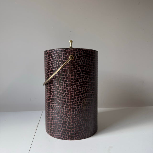 Mid-Century Modern 1970s Faux Crocodile Ice Bucket For Sale - Image 3 of 8