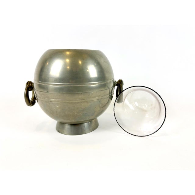 Swedish Art Deco Pewter Globe Vase with Handles from GAB, 1935 For Sale - Image 12 of 18