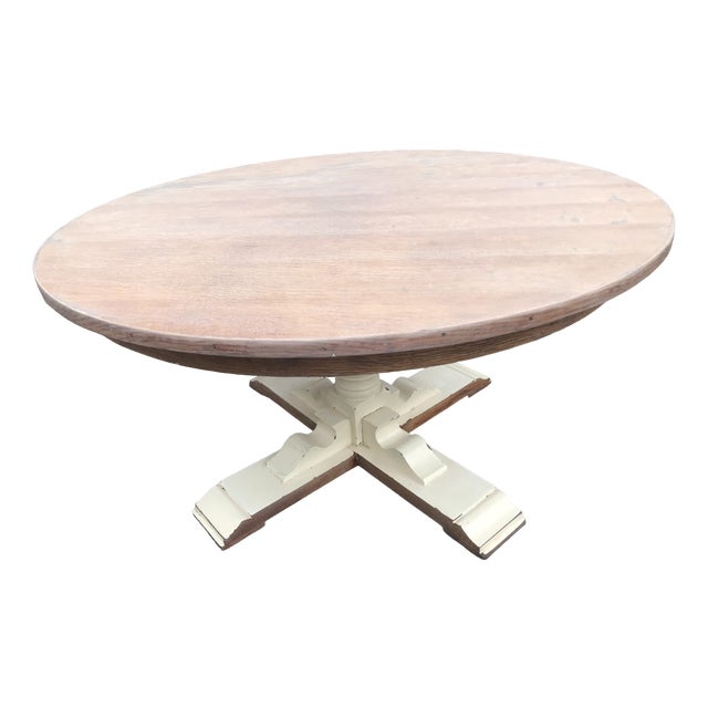 Round Oak Veneer Coffee Table, 1970s For Sale