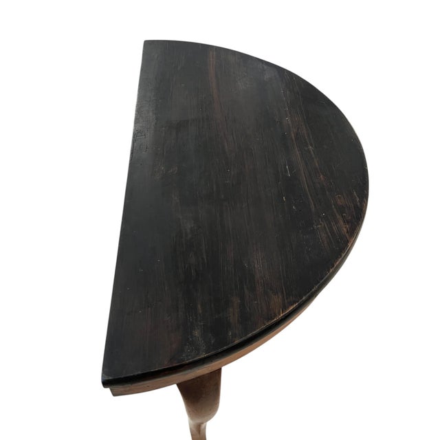 Brown 18/19th Century Swedish Pair of Walnut Antique Demilunes For Sale - Image 8 of 9