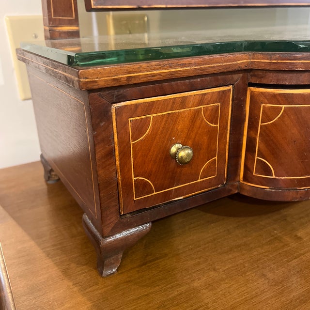 Victorian Late 19th Century Georgian Regency Victorian Empire Walnut Vanity Dressing Table Mirror For Sale - Image 3 of 12