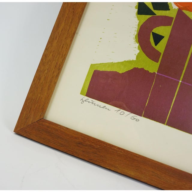 Mid-Century Modern Heinz Friedrich, Flowers, 1970, Color Woodcut For Sale - Image 3 of 7