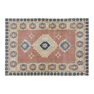 Vintage Turkish Anatolian Knotted Wool Rug, 4'1''x6' For Sale