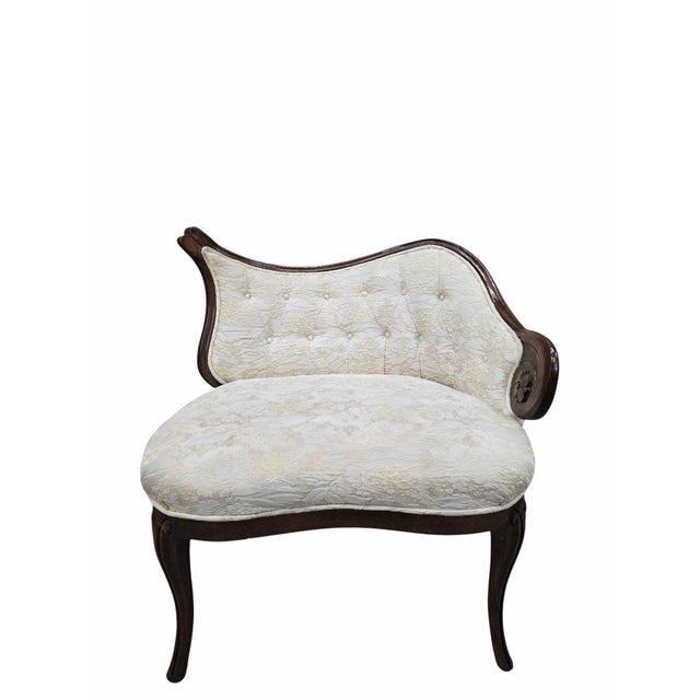 Antique Victorian Rococo Revival Ladies Conversation Chairs – Pair For Sale - Image 9 of 12