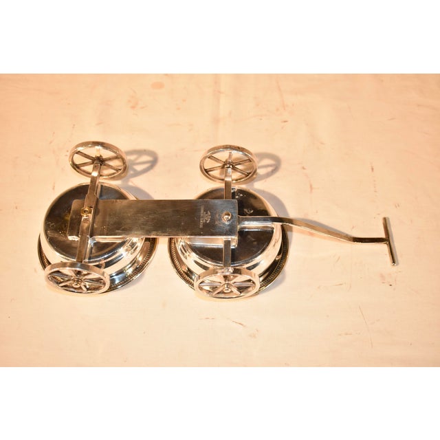 Rogers Silver Plated Double Wine Trolley, Circa 1960's For Sale In Greensboro - Image 6 of 7