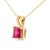 Contemporary 14K Yellow Gold 5x5 MM Square Shaped Red Ruby Solitaire Pendant Necklace For Sale - Image 3 of 5