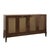 Not Yet Made - Made To Order Matthew Izzo Home Marcella Glossy Chocolate Brown Four Door Buffet Cabinet With Brass Mesh Doors and Acrylic Door Pulls For Sale - Image 5 of 9
