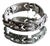 1920s Art Deco 935 Silver Panel Bracelet With Marquise Style Glass Stones For Sale