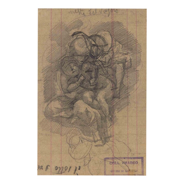 Luigi Galli, Cupids, 19th Century, Pencil on Paper For Sale