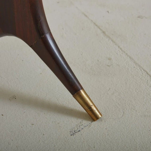 Breccia Pernice Marble + Mahogany Coffee Table Attributed to Guglielmo Ulrich, Italy 1950s For Sale - Image 12 of 12