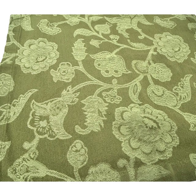 Textile Late 20th Century Pottery Barn Green Jacquard Cloth Napkins – Botanical Floral Tabletop Linens - Set of 8 For Sale - Image 7 of 13