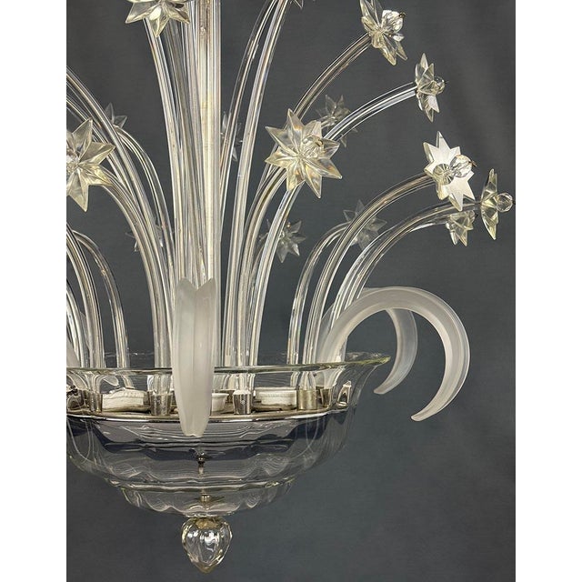 Vintage Glass Chandelier, 1930s For Sale - Image 6 of 12