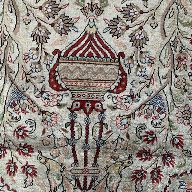 Chinese Vintage Silk Persian Style Rug For Sale - Image 3 of 8