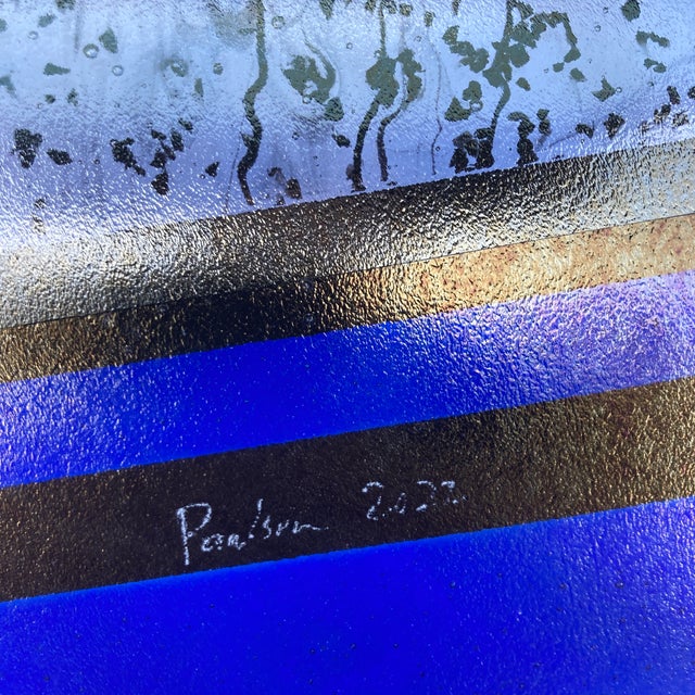 Chris Paulson Large Cobalt Blue Iridized Platter For Sale In San Diego - Image 6 of 6