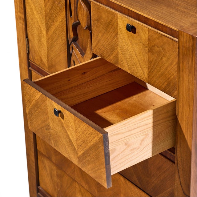 Wood United Tiki Mid Century Gentleman's Chest For Sale - Image 7 of 10