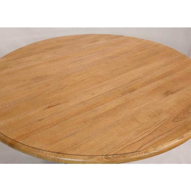 Round Reclaimed Wood Black Dining Table Chairish