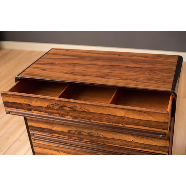 1970s Mid Century Modern Rosewood Tall Dresser Chest by Westnofa of Norway For Sale - Image 5 of 13