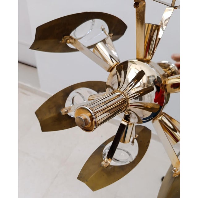 Gold Vintage Chandelier by Oscar Torlasco for Stilkronen, 1970s For Sale - Image 8 of 13