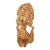 Mid-Century Balinese Art Deco Seated Janger Dancer With Fan Sculpture For Sale