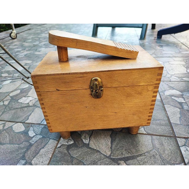 Wood Vintage Wooden Shoe Shine Cabinet, 1960s For Sale - Image 7 of 7