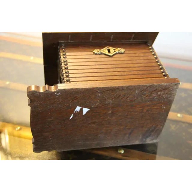 French Cigar Box with Bronze Dog in Dog House, 1890s For Sale - Image 12 of 16