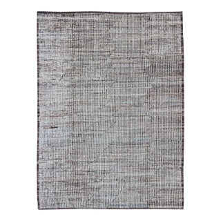 Modern Afghanistan Rug in Neutral Tones With Subdued Design For Sale