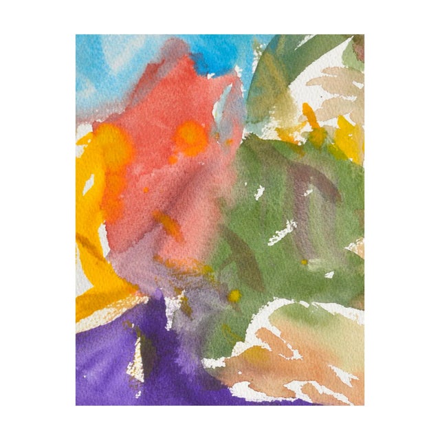 Abstract watercolor with loosely defined landscape elements by Les (Leslie Luverne) Anderson (American, 1928-2009). From...