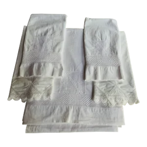 Exquisite 1930s American Art Deco Monogrammed Bed Linen Collection From Hudson Valley Estate