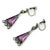 Art Deco Silver, Purple Triangular Glass and Paste Necklace and Earrings, 1920s, Set of 2 For Sale - Image 13 of 17