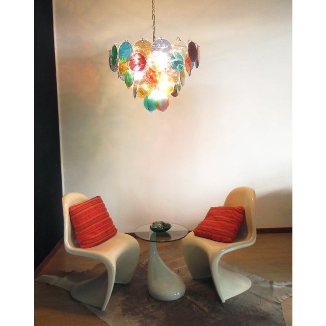 Space Age High Quality Murano Chandelier with 50 Muilticolored Glasses, 1990s For Sale - Image 16 of 18