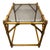 1950’s Rattan Glass Top Side Table For Sale