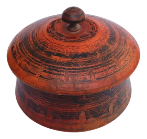 Handpainted Wooden Lacquerware Spice Box, 1950s