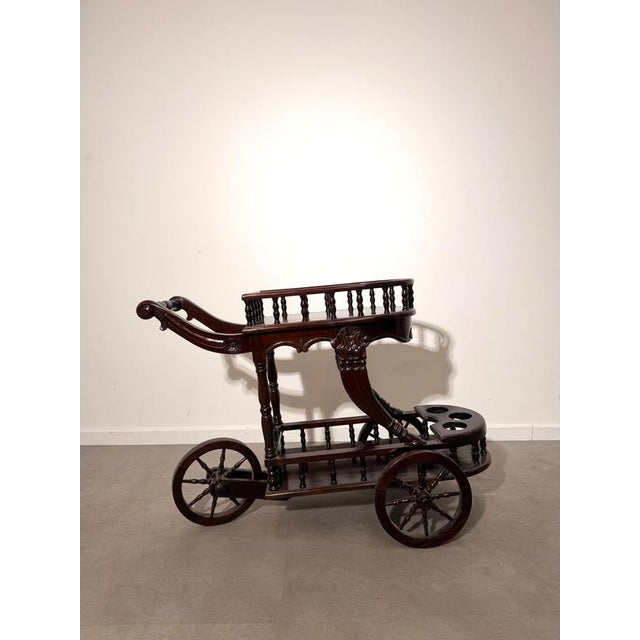 Brown Butlers Serving Cart in Mahogany For Sale - Image 8 of 8