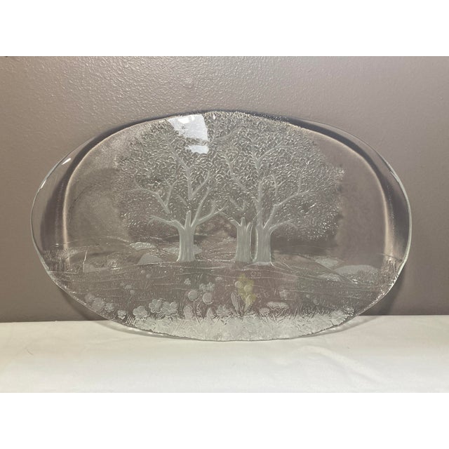 Early 21st Century Walther Glass Platter With Nature Scene Etching For Sale - Image 13 of 13