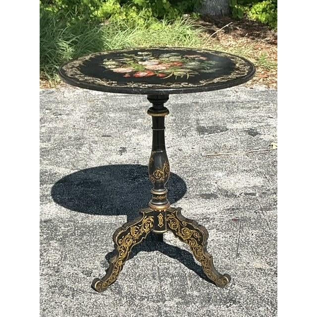 Victorian Vintage Regency Inlay Mother of Pearl Side Table For Sale - Image 3 of 7