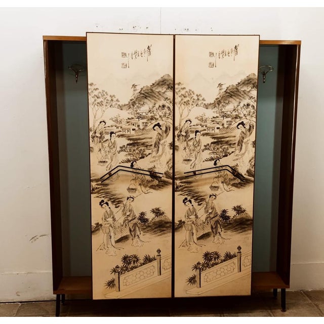 Vintage Wooden Wardrobe with Light For Sale - Image 14 of 18