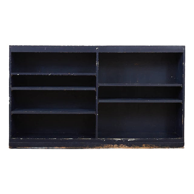 Fir Shelf in Dark Blue, Switzerland, 1950s For Sale
