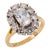 Mid Century Gia 1.01 Carat Old Mine Cut Diamond 18k Gold Cluster Ring, Size 12.5 For Sale