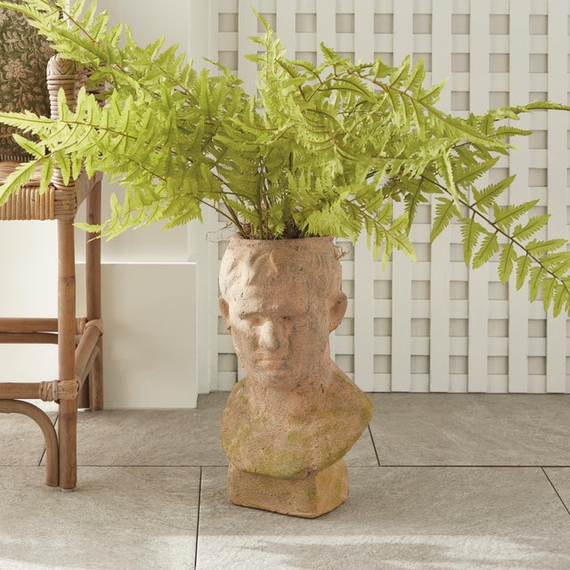 Weathered Garden Male Bust Planter For Sale - Image 12 of 13