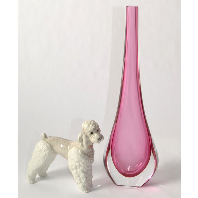 1960 Flavio Poli for Seguso Pink Murano Hand Blown Art Glass Vase Teardrop Shape For Sale - Image 14 of 14