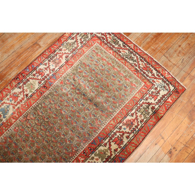 Persian Antique Long Malayer Persian Runner - 3' x 17'10" For Sale - Image 3 of 12