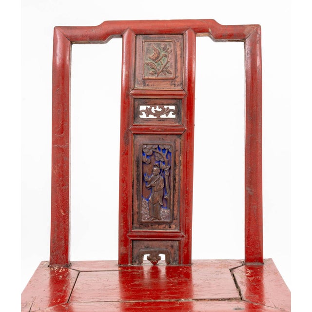 Chinese Chinese Red Lacquered Bride's Chair For Sale - Image 3 of 8