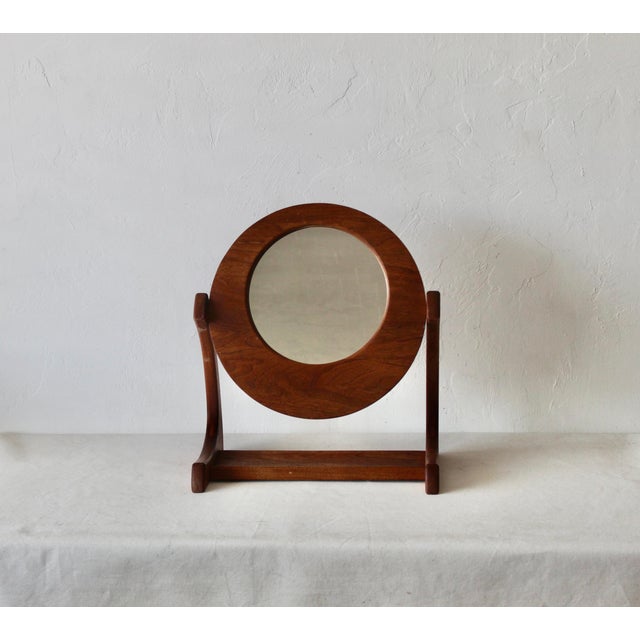 Wood 1990s Pedersen and Hansen Style Modern Table Top Adjustable Vanity Mirror For Sale - Image 7 of 13