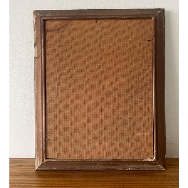 Blue Antique French Village Oil Painting For Sale - Image 8 of 8