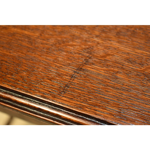 Edwardian Oak Side Table From England, Circa 1900 For Sale - Image 10 of 10