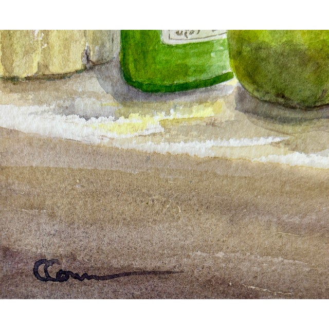 2020s Watercolor Painting Original of “Tiny Bottles and Pears”. For Sale - Image 5 of 8